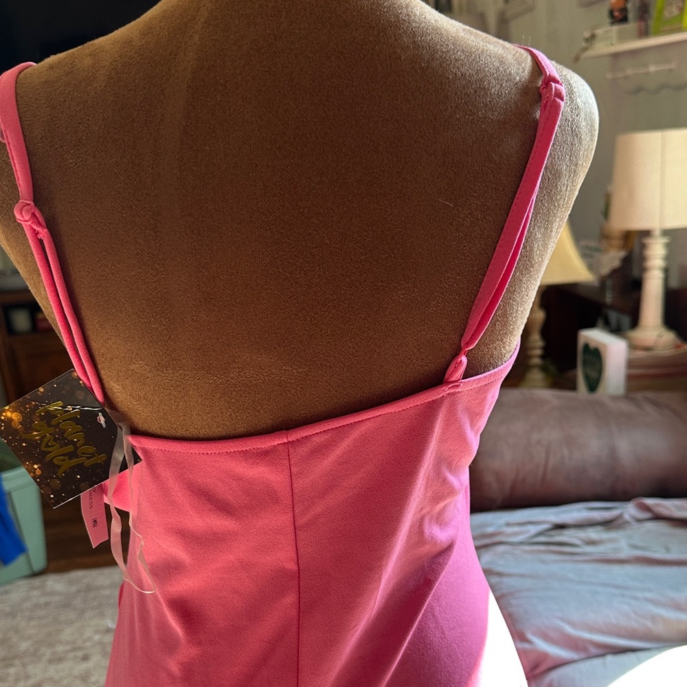 Planet Gold Vibrant Pink Asymmetrical Dress - Picture 2 of 5